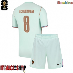 Francia Aurelien Tchouameni #8 Seconda Maglia Bambino Mondiali 2026 Manica Corta (+ Pantaloni corti)